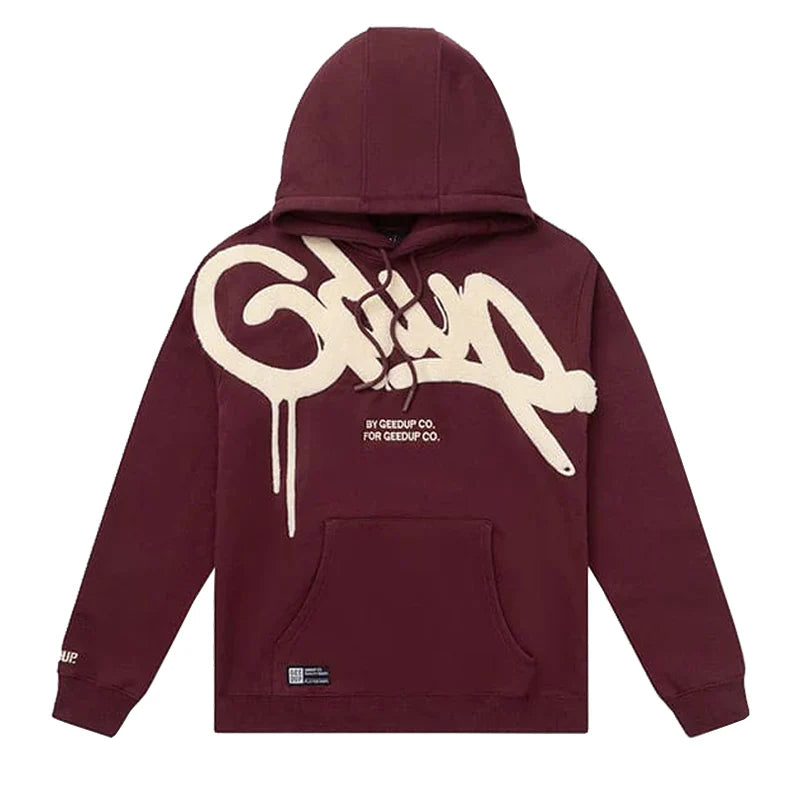 Geedup Handstyle Hoodie ‘Maroon/Cream’