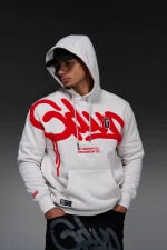 Geedup Handstyle G Hoodie Light Grey/Red