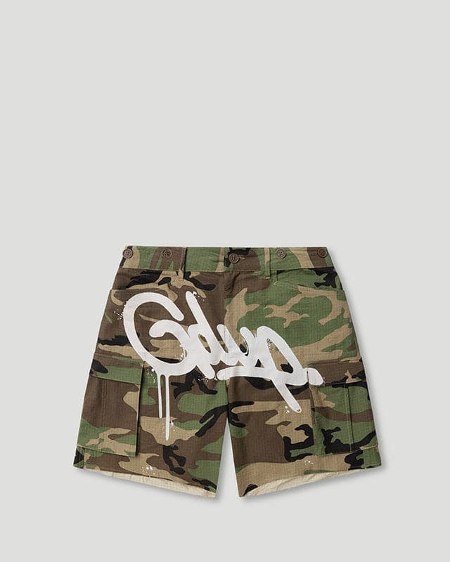 Geedup Handstyle Cargo Short Camo Green